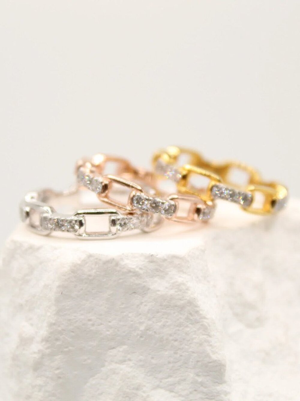 Stackable Vermeil Gold Diamond Rings